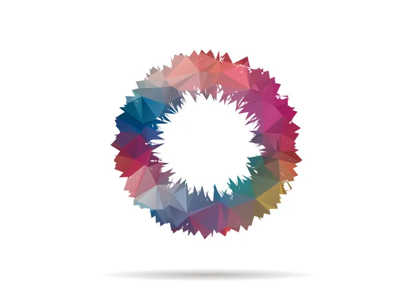Low poly icône beignet abstrait coloré — Image vectorielle