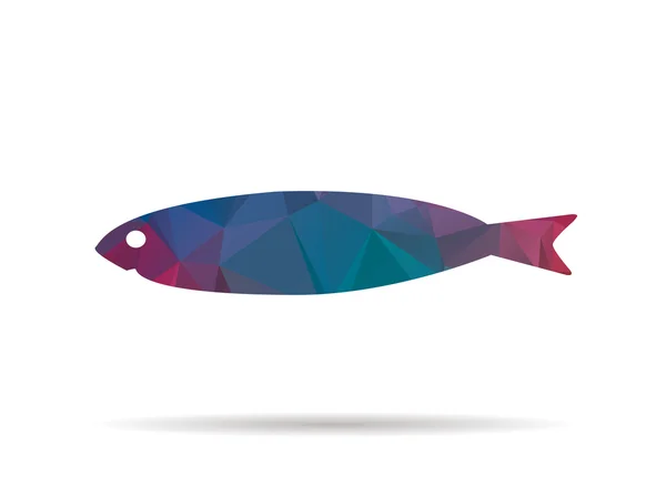 Faible signe poly poissons colorés — Image vectorielle