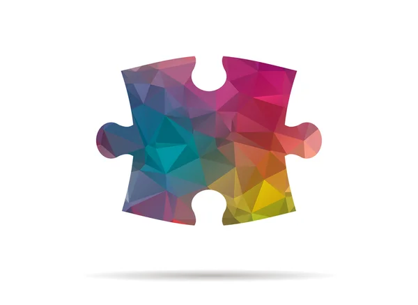 Low-Poly bunte Puzzleteile Symbol Stockillustration