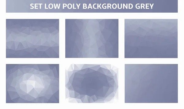 Ställ in grå bakgrund låg poly — Stock vektor