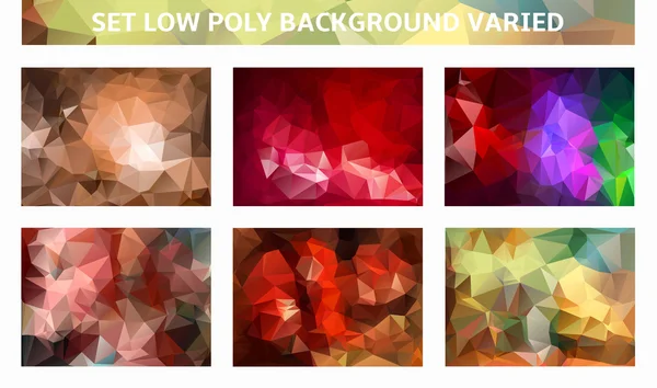 Ställ in låg poly varierade bakgrund — Stock vektor