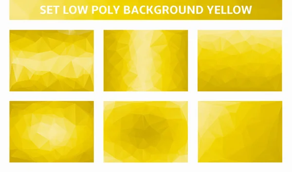 Gele achtergrond laag poly instellen — Stockvector