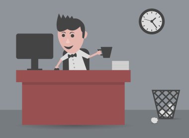 Ofiste çalışan adam.