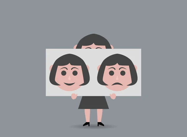 Femme heureuse ou triste — Image vectorielle