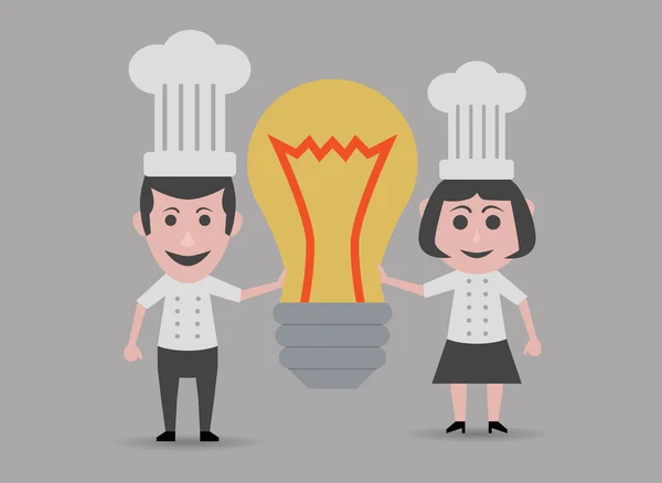 Chef-kok partner met innovatieve ideeën — Stockvector