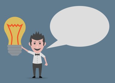 bir fikir hakkında konuşan bebek adam