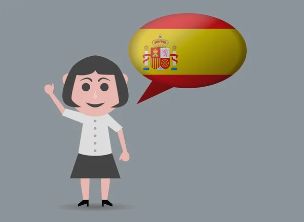 Muñeca mujer hablando español — Archivo Imágenes Vectoriales