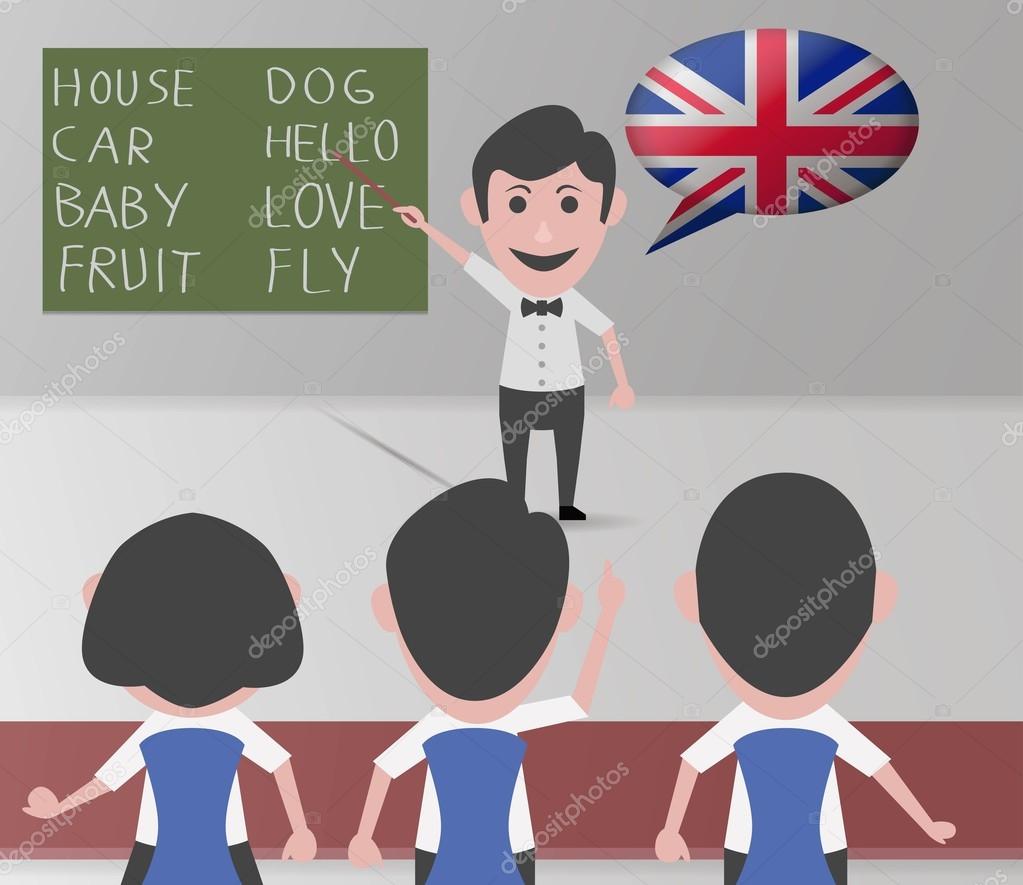 Immagini vettoriali stock di Academy english teacher | DepositPhotos, image size:1023x885