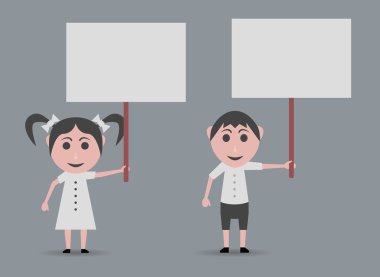 Bebek kız ve erkek afiş ile