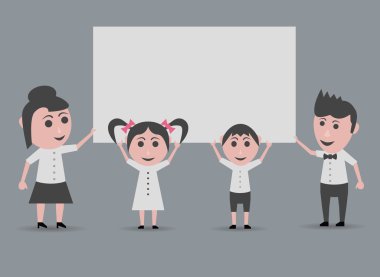 Bebek aile holding poster