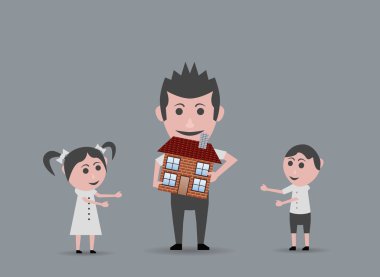çocukları eve veren bebek baba