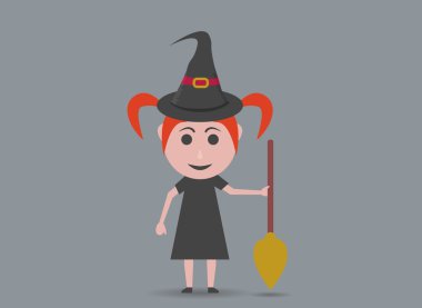 bir cadı gibi giyinmiş kız