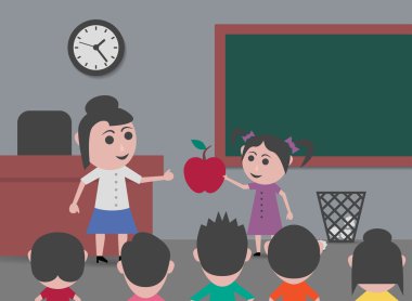 öğretmen kız veren elma