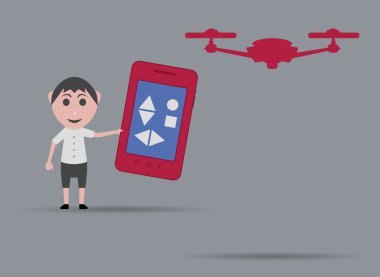 Çocuk drone cep telefonu ile sürüş