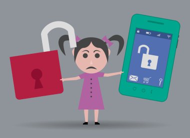 kız ile smartphone tehlikeli