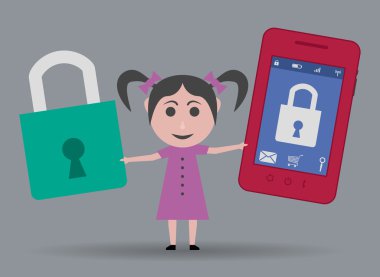 kız ile smartphone güvenli