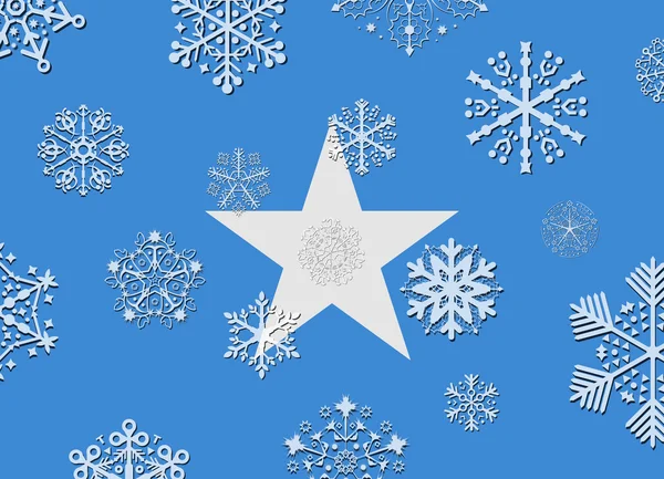 Drapeau somalie avec flocons de neige — Image vectorielle
