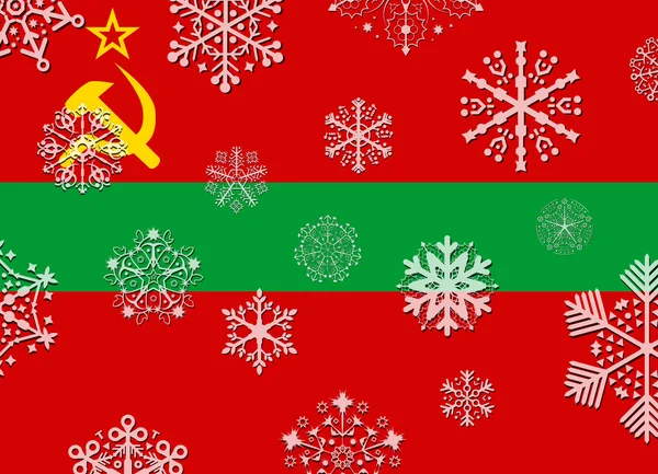 Flaga Naddniestrza z płatki śniegu — Wektor stockowy
