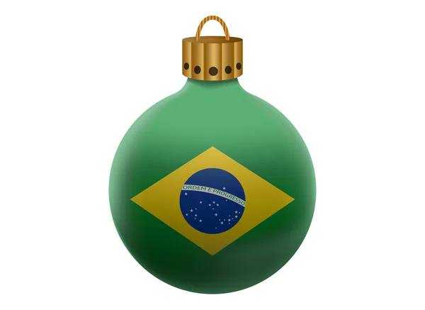 Brazilië Kerstmis bal geïsoleerd — Stockvector