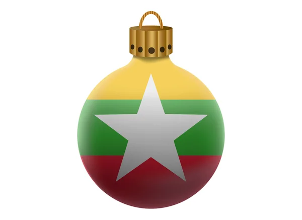Мьянма Рождественский бал изолирован — стоковый вектор