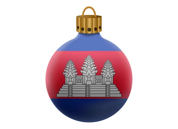 Cambodia bola de Natal isolado — Vetor de Stock