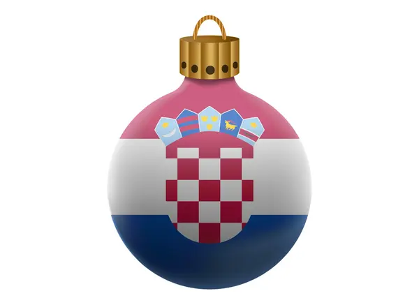 Croatia bola de Natal isolado — Vetor de Stock