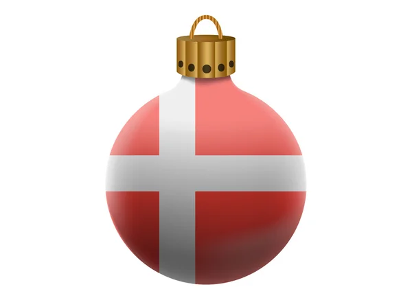 Denmark christmas ball isolated — Stock Vector