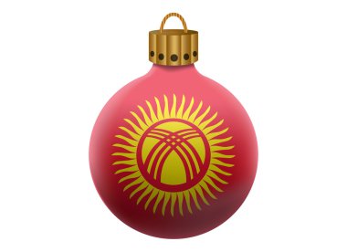 Kırgızistan Noel top izole