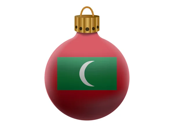 Maldiven Kerstmis bal geïsoleerd — Stockvector