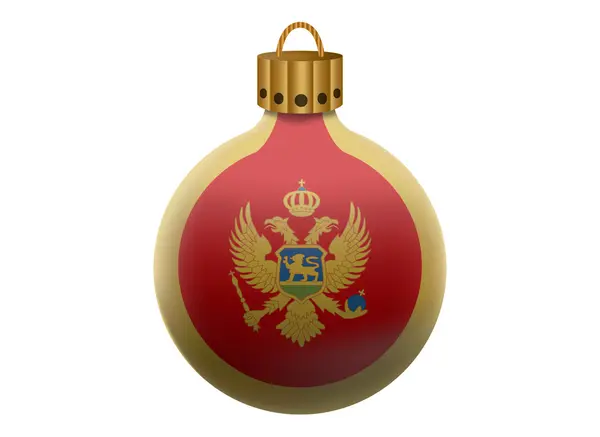 Montenegro boule de Noël isolé — Image vectorielle