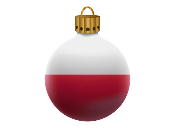 Poland boule de Noël isolée — Image vectorielle