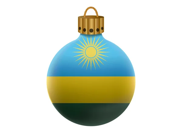 Rwanda christmas ball isolated — Stock Vector