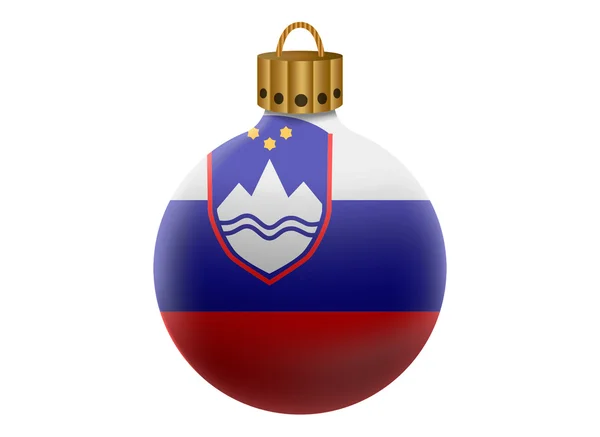 Slovenia bola de Navidad aislado — Vector de stock