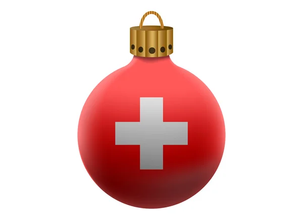Switzerland boule de Noël isolé — Image vectorielle