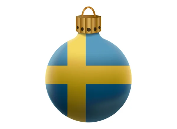 Sweden christmas ball isolated — Stock Vector