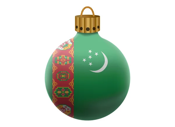 Turkmenistan Boże Narodzenie ball na białym tle — Wektor stockowy