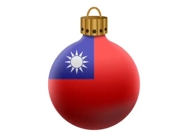 Taiwan Weihnachtskugel isoliert — Stockvektor