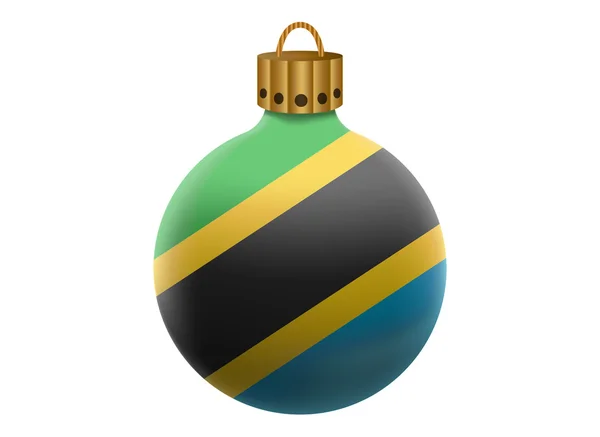 Tanzania bola de Navidad aislado — Archivo Imágenes Vectoriales