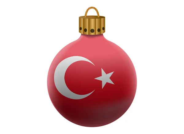 Turkey christmas ball isolated — Stock Vector
