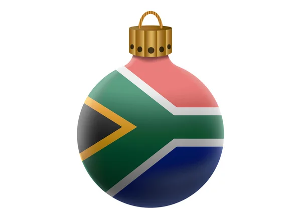 África do Sul bola de Natal isolado — Vetor de Stock
