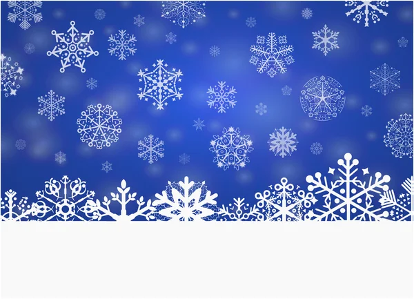 Copos de nieve azul fondo de Navidad — Vector de stock