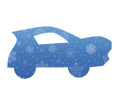 kar ile araba Noel simgesi