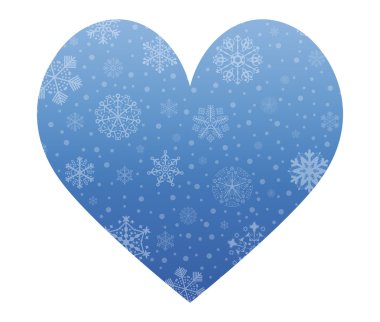 kalp Noel simgesi ile kar