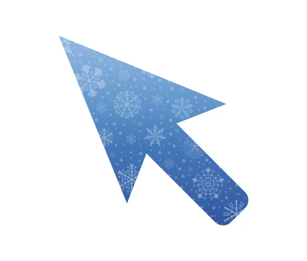 Aanwijzer symboolpictogram Kerstmis met sneeuw — Stockvector