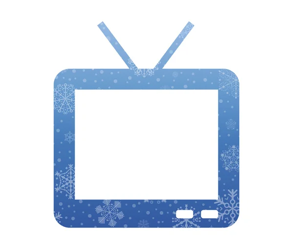 Kar ile TV Noel simgesi — Stok Vektör