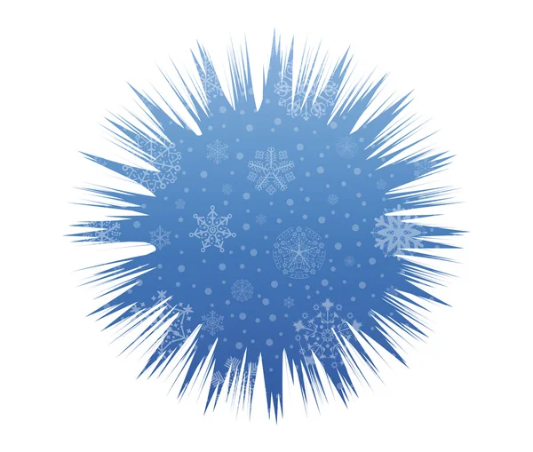 Form christmas icon with snow — Stock Vector