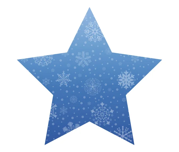 Star christmas icon with snow — Stock Vector