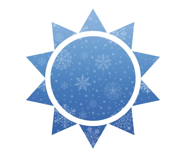 Sonne Weihnachten Symbol mit Schnee — Stockvektor