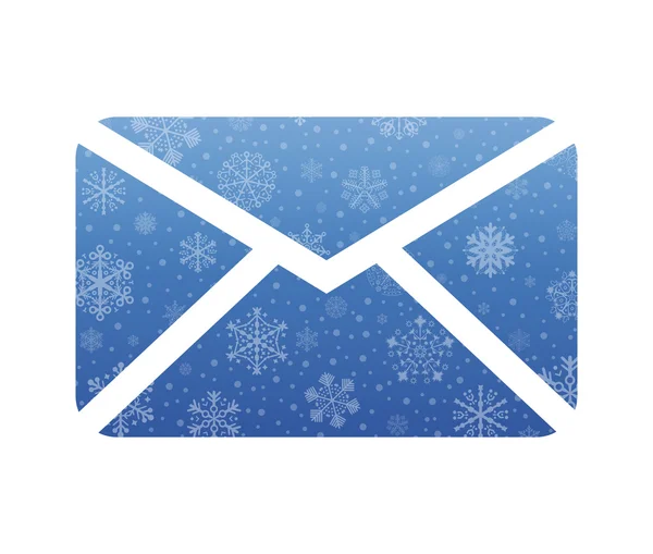 Lettre icône de Noël avec neige — Image vectorielle