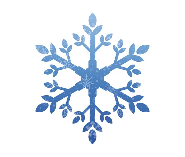 Abstract snowflake christmas icon with snow — Stock Vector